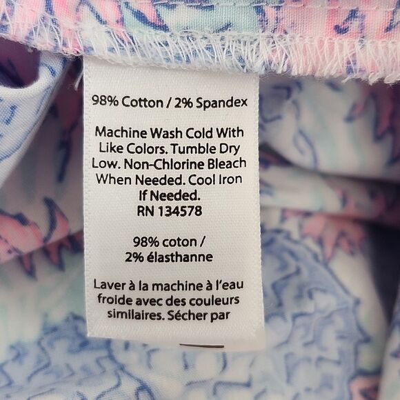 Vineyard Vines Pineapple Printed Blouse, Button Front Rolled Sleeves, 6 - Picture 8 of 11